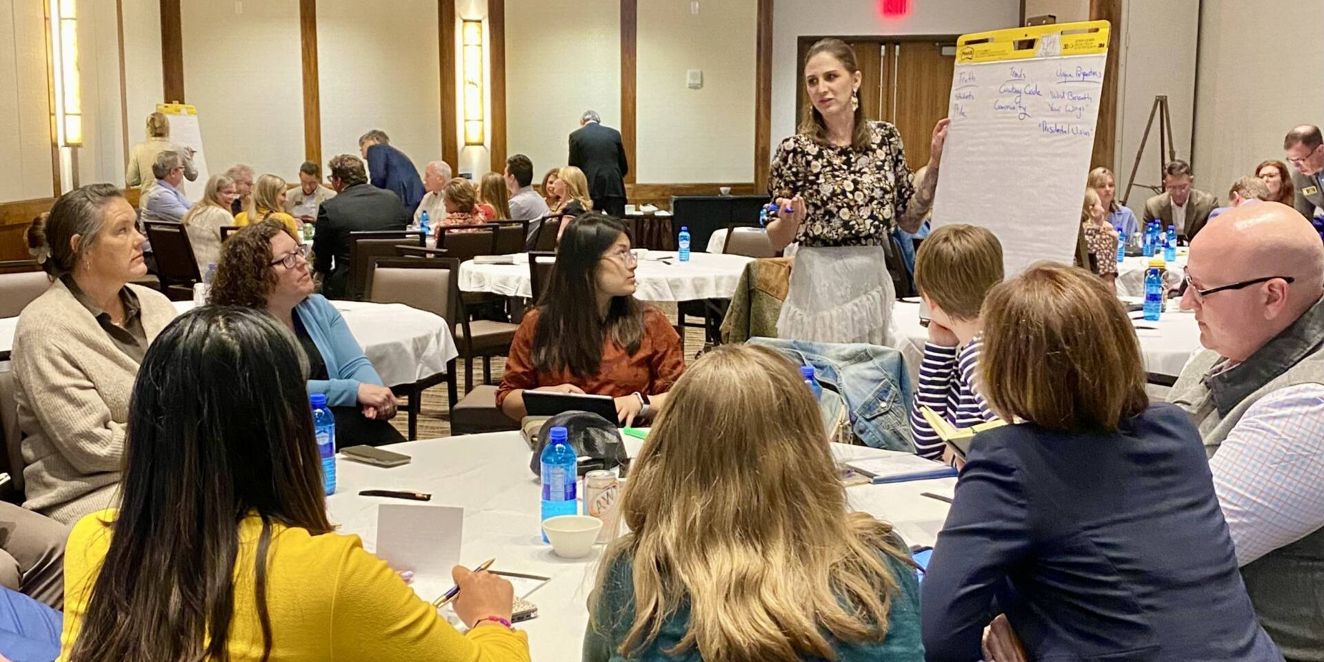 People doing an activity at an Academic Impressions conference